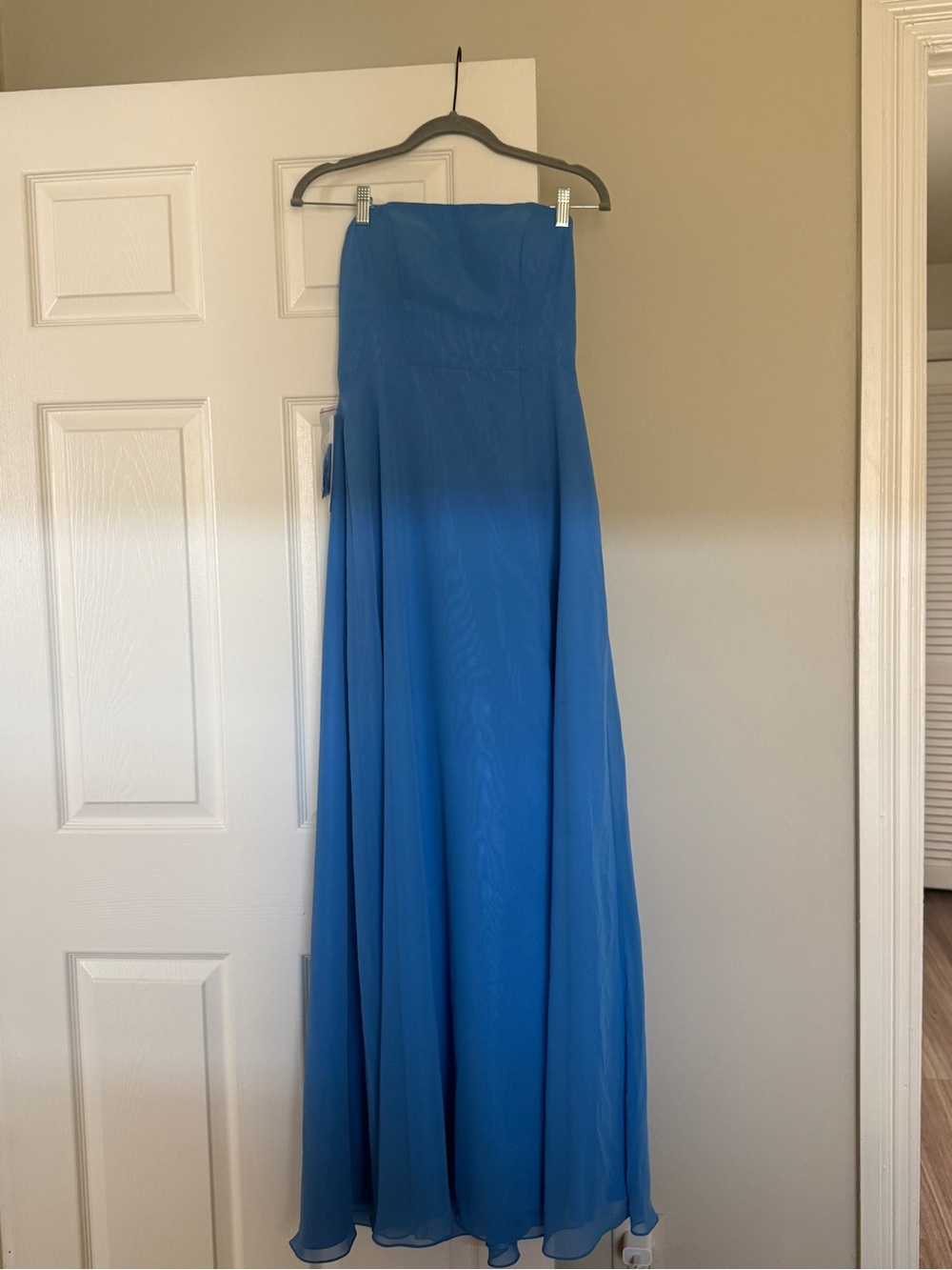 Azazie Strapless Royal Blue Maxi Dress